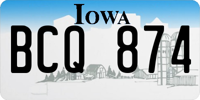 IA license plate BCQ874