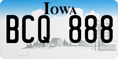 IA license plate BCQ888