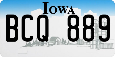 IA license plate BCQ889