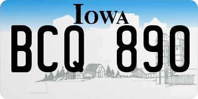 IA license plate BCQ890