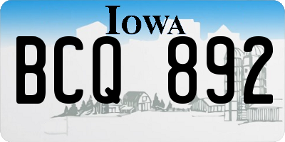 IA license plate BCQ892