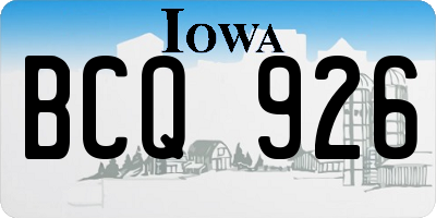 IA license plate BCQ926