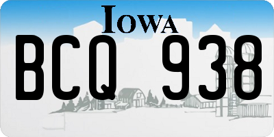 IA license plate BCQ938