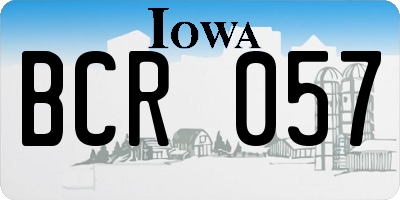 IA license plate BCR057