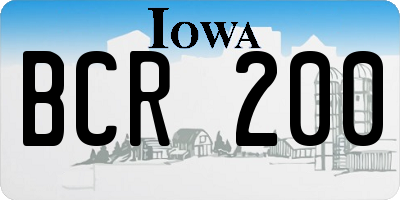 IA license plate BCR200
