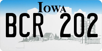 IA license plate BCR202