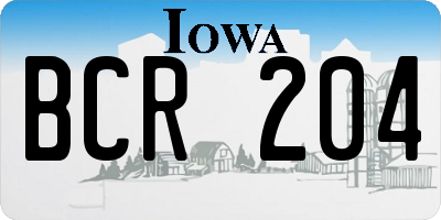 IA license plate BCR204