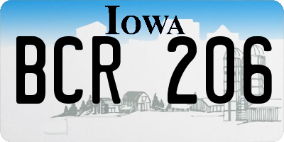 IA license plate BCR206