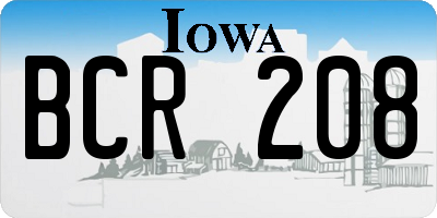 IA license plate BCR208