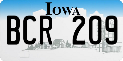 IA license plate BCR209