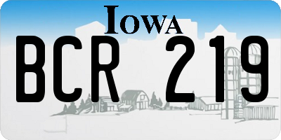 IA license plate BCR219