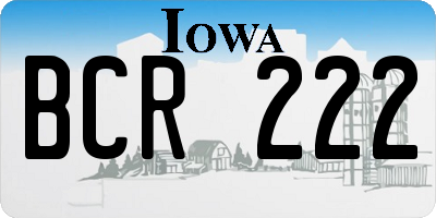 IA license plate BCR222