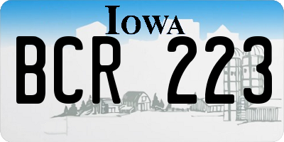IA license plate BCR223
