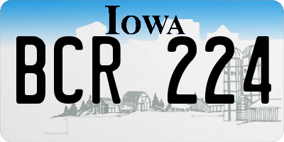IA license plate BCR224