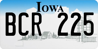 IA license plate BCR225