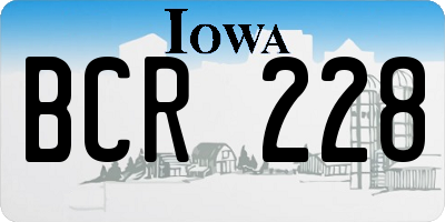 IA license plate BCR228
