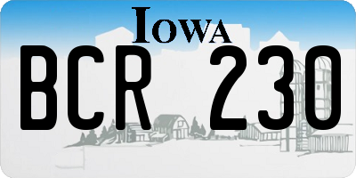 IA license plate BCR230