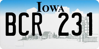 IA license plate BCR231