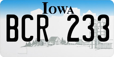 IA license plate BCR233