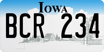 IA license plate BCR234