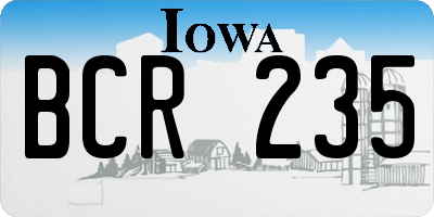 IA license plate BCR235