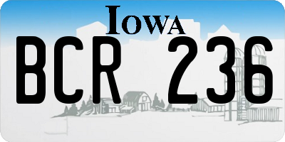 IA license plate BCR236