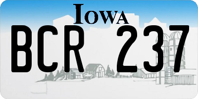 IA license plate BCR237