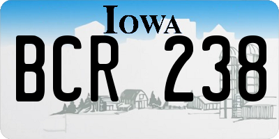 IA license plate BCR238