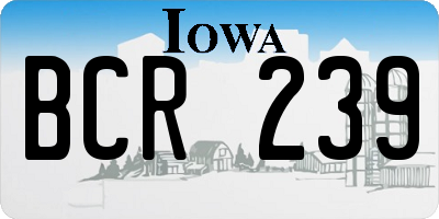 IA license plate BCR239