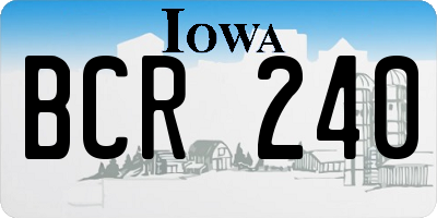 IA license plate BCR240