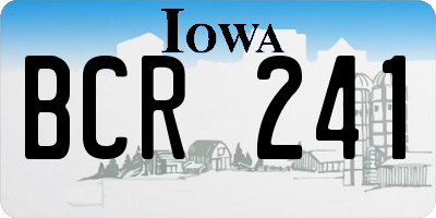 IA license plate BCR241