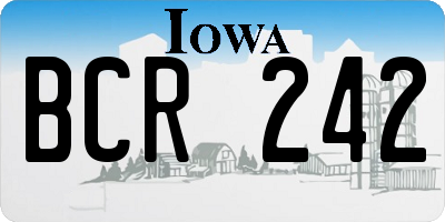 IA license plate BCR242