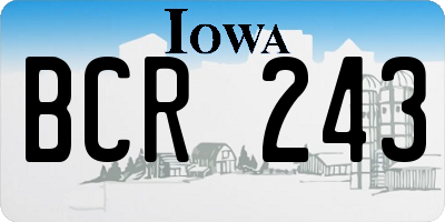 IA license plate BCR243