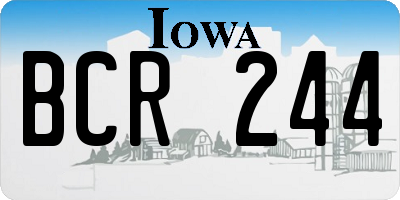 IA license plate BCR244