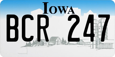 IA license plate BCR247