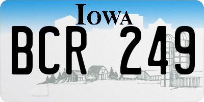 IA license plate BCR249