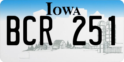 IA license plate BCR251