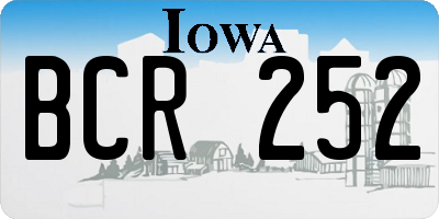 IA license plate BCR252