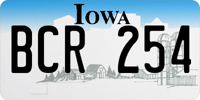 IA license plate BCR254