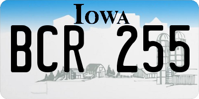 IA license plate BCR255