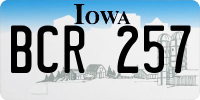 IA license plate BCR257