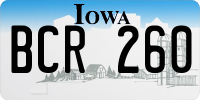 IA license plate BCR260