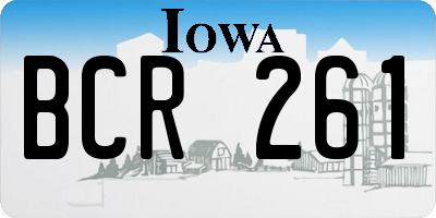 IA license plate BCR261