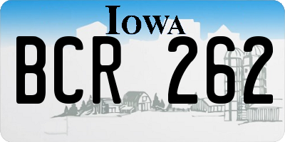 IA license plate BCR262