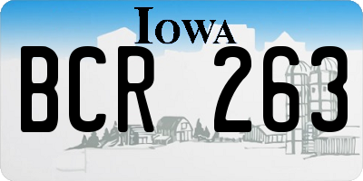 IA license plate BCR263