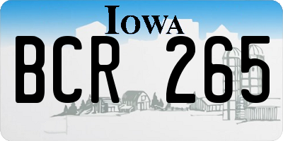 IA license plate BCR265
