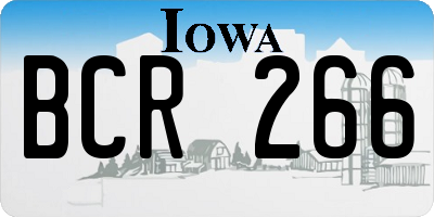 IA license plate BCR266