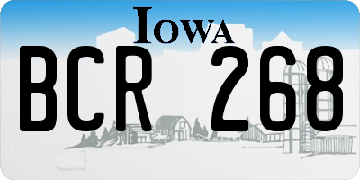 IA license plate BCR268