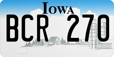 IA license plate BCR270