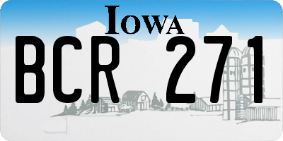 IA license plate BCR271